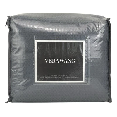 Juego de funda nórdica y fundas Vera Wang Home Waffle Pique KING AZUL MEDIANOCHE Foto 1 de 4