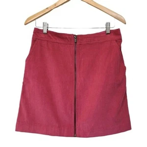 Gap Y2K Corduroy Mini Skirt NEW Sz 8 Women’s Zipper Front Rose Pink Clueless - Picture 1 of 10