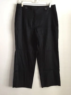 WHBM белый дом черный рынок женщин sz 6R прямые штанины укороченный льняной смеси брюки - Изображение 1 из 4