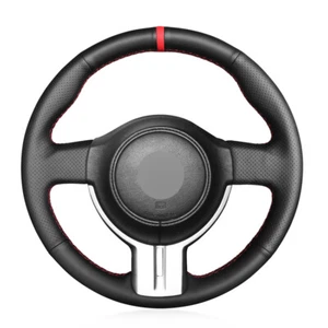Hand-stitched Black Leather Marker Car Steering Wheel Cover for Subaru BRZ Scion - Picture 1 of 15