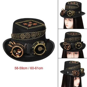 Steampunk Top Hat Men Women with Goggles Headwear for Party Cosplay Adult - Picture 1 of 20