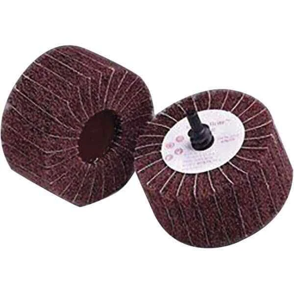 Rueda con solapa montada 3M 7000077959: 2-1/2" de diámetro, 1-1/4" de ancho, grano 180 muy fino Foto 1 de 1