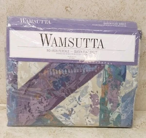 Vintage Wamsutta Queen Flat Sheet No-Iron Percale NOS Made In USA - Picture 1 of 16