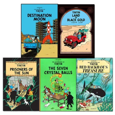Adventures of Tintin 5 Books Collection Series 3 Set Red Rackham's Treasure NEW - Image 1 of 4