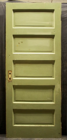 31"x79" Antique Vintage Old Exterior Interior SOLID Wood Wooden Door 5 Panels Cover