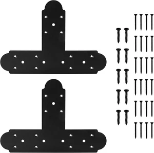 Black T Bracket, 2 Pcs 13.5"X 2.9" T Shape Steel Flat Bracket Mending Plate 3Mm - Picture 1 of 12