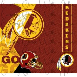 20oz Skinny Tumbler Sublimation Transfer Print Redskins Football Ready To Press - Picture 1 of 1