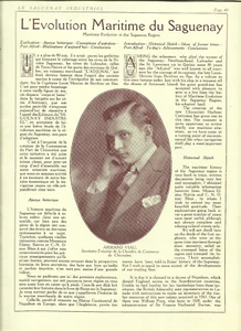 1930 ANCIEN ARTICLE ILLUSTRÉ-L'ÉVOLUTION MARITIME DU SAGUENAY 4-PAGES - Picture 1 of 2