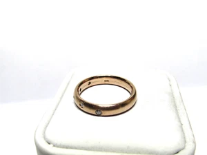 ANILLO BANDA ORO ROSA 14KT DIAMANTE - Imagen 1 de 9