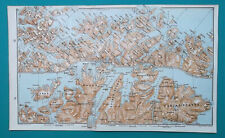 NORWAY North Atlantic Coast Above Polar Circle - 1885 Baedeker Map 6 x 10"