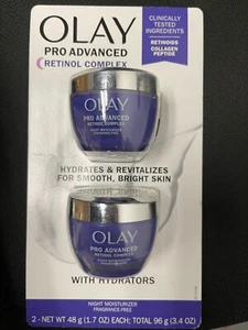 Olay Pro Night Hydrates Advanced Retinol Complex Moisturizer 1.7 fl oz 2 Pack - Picture 1 of 2