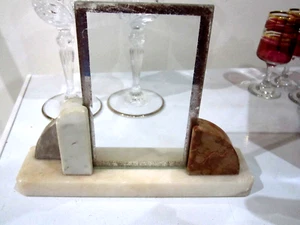 Antique Art Deco CREAM HEAVY  Marble Picture/ Photo Frame - Picture 1 of 3