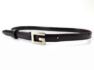 Authentischer brauner Gucci Ledergürtel mit silberfarbener Schnalle #54991A - Bild 1 von 9