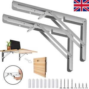 Folding Shelf Bracket Heavy Duty Campervan Motorhome Table Extension Wall Hinges - Picture 1 of 24