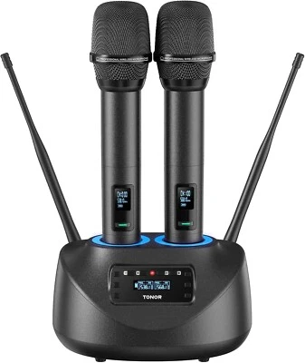 Tonor TW790 Wireless Microphone Set 2 Microphones 60m Range UHF Battery Professional Set - Image 1 of 4