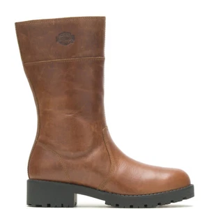Harley-Davidson Lynwood Pull On D87220 Womens Brown Leather Motorcycle Boots - Picture 1 of 8