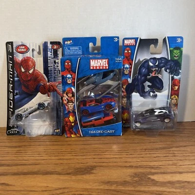 Marvel Heroes Spider-Man & Venom MGA 1:64 Die Cast Cars Lot RARE 2006-2007 - Image 1 of 4
