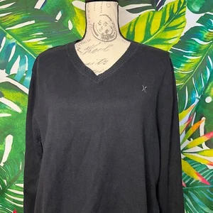 Hurley Boy XL V Neck Fall Winter Knit Embroidered Logo School Church Sweater - Picture 1 of 8