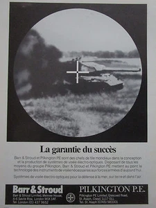 9/1982 PUB BARR & STROUD PILKINGTON VISEE ELECTRO-OPTIQUE CHAR TANK FRENCH AD - Picture 1 of 1