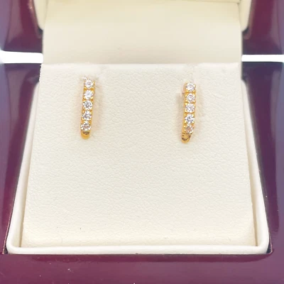 22ct Yellow Gold Five Stone Half Hoop Childrens Earrings 10.6mm - Image 1 of 4