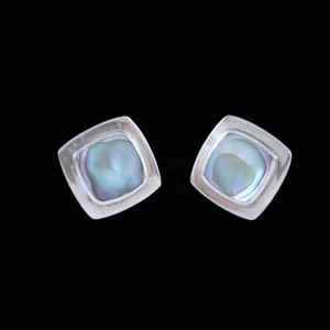Palle Bisgaard - Denmark. Sterling Silver Ear Clips with Abelone. - Picture 1 of 3