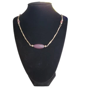 Vintage Sarah Coventry Necklace Silver tone Purple Beads chain 20" - Picture 1 of 13
