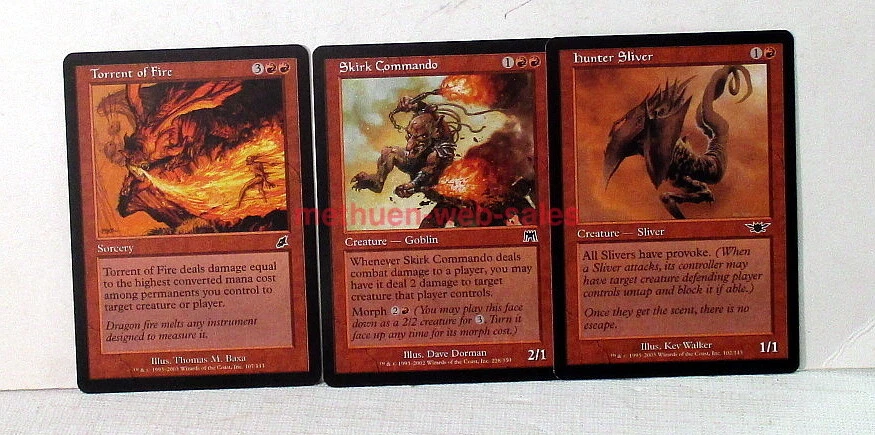 WOC~Magic The Gathering~Skirk Commando,Torrent Of Fire,Hunter Sliver~Cards X 3 - Image 1 of 1