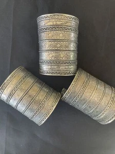 3 GROSSHANDEL INDIEN ETHNISCHE BOHO HANDGEFERTIGTE STAMMESARMREIF ARMBAND MANSCHETTE 2,5 ZOLL - Bild 1 von 7