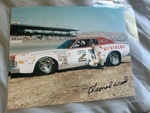 Leonard Wood autographed 8 x 10 photo/David Pearson Mercury.  Longtime crew chf - Picture 1 of 2