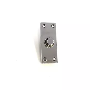 Solid Polished Chrome Victorian Door Bell Chime Push Button Press - 30mm x 80mm - Picture 1 of 2