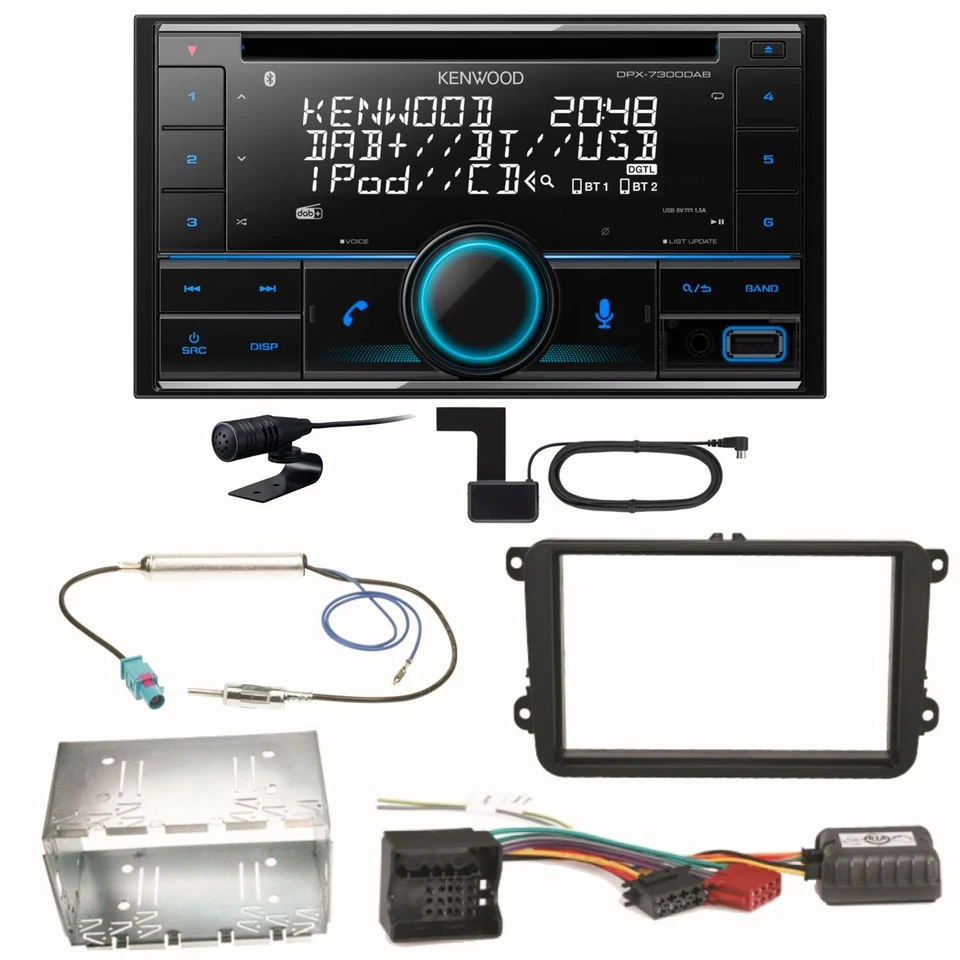 Kenwood DPX-7300DAB Bluetooth DAB Einbauset für Seat Leon Alhambra Altea XL - Bild 1 von 1
