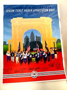 2016 COLUMBUS BLUE JACKETS SEASON TICKETS POSTER SIGNED 24 X 18" Zach Wereinski - Picture 1 of 3
