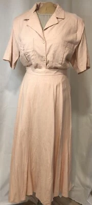 Conjunto de falda vintage de seda cruda para mujer de 2 piezas rosa talla XS Foto 1 de 4