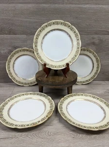 Juego de 5 platos de cena antiguos Limoges C. Ahrenfeldt incrustados en oro de 9,5" - China - Imagen 1 de 12