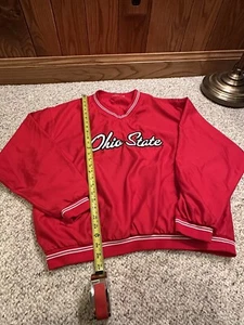 Ohio State Buckeyes Red Pullover Windbreaker Jacket Size Large - Picture 1 of 6