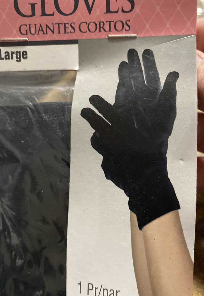 Child Black Costume Gloves Kids Halloween Superhero Magician Vampire Dress up