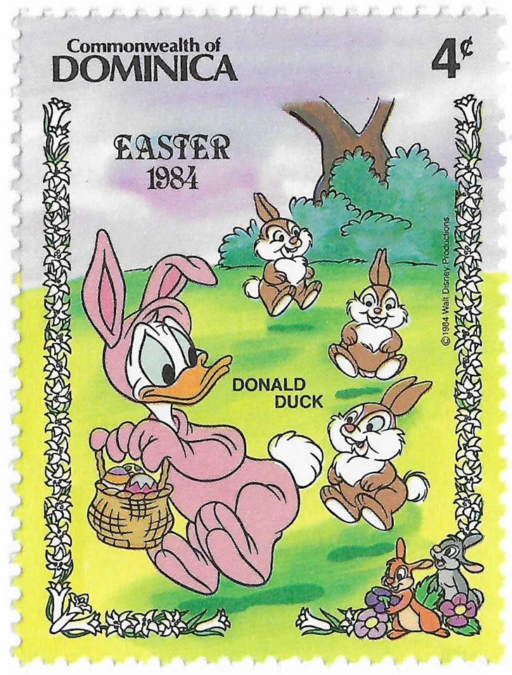 STAMP DOMINICA SCOTT 836 "Disney - Donald Duck" 4 CENT 1984 MNH - Image 1 of 1