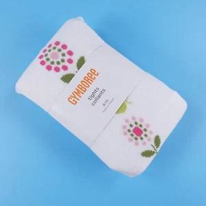 GYMBOREE Girl Tights 8-10 yrs Floral White Knit Cotton Blend for Height 51-58" - Picture 1 of 6