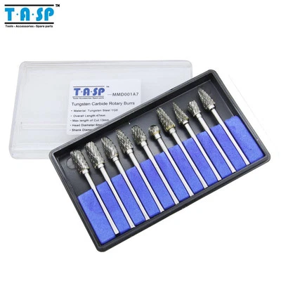 1/8" Tungsten Carbide burr Milling Bit For Dremel rotary Steel Tool 1/4" -10PC - Image 1 of 4