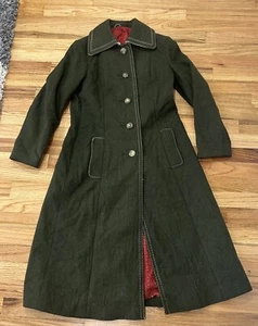 Trench donna Bavaria originale Bayerischer verde pura lana nuovo taglia 36 - Foto 1 di 10