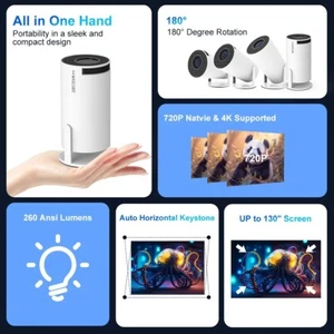 Magcubic Projector HY300 PRO 4K Android 11 Dual Wifi6 260ANSI Allwinner H713 BT - Picture 1 of 10