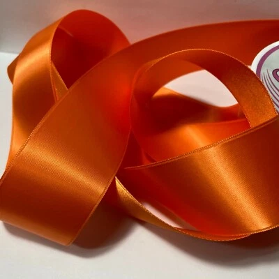 Cinta de Faja Naranja Poliéster 1 Rollo 1.5" 5yd Calabaza Satén Sensaciones Morex Foto 1 de 4