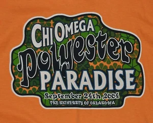 t-shirt medium chi omega university of oklahoma 2004 sorority 20 inches pit2pit - Picture 1 of 4