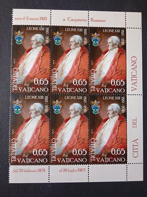 2010 Città del  Vaticano Papa Leone XIII Foglietto blocco 6 valori  MNH II° Mano - Immagine 1 di 3