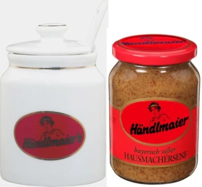 Händlmaier Hausmacher Senf süß 335ml und Senftopf Set - Bild 1 von 2