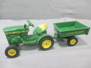 John Deere TOY LAWN AND GARDEN TRACTOR with TRAILER Vintage Diecast Metal 1:16 2 - Picture 1 of 19