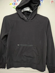 Athleta Girl X Allyson Felix Sweatshirt L Black Hoodie Pullover Zip Pouch Solid - Picture 1 of 17