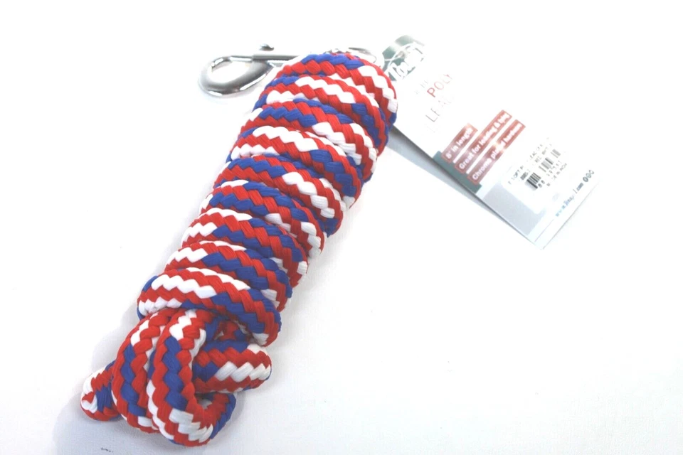 Tough-1 Red, White and Blue 8' Poly Lead Rope 51-8985 - Image 1 of 1
