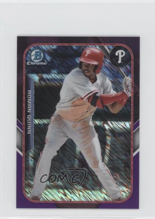 2015 Bowman The Farm's Finest Chrome Mini Shimmer Refractor Purple Roman Quinn - Image 1 of 2