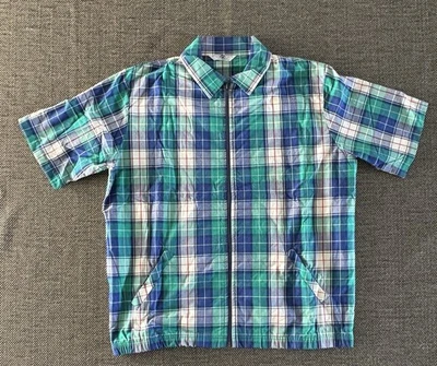 Vtg Brooks Brothers Shirt Jacket Mens L Plaid Cotton Full Zip Golf 90s USA - Image 1 of 4